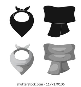Isolated object of scarf and shawl logo. Set of scarf and accessory vector icon for stock.