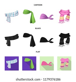 Isolated object of scarf and shawl logo. Set of scarf and accessory stock vector illustration.