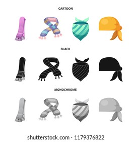 Isolated object of scarf and shawl logo. Set of scarf and accessory stock vector illustration.