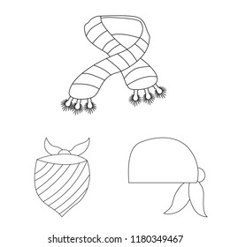 Isolated object of scarf and shawl logo. Set of scarf and accessory vector icon for stock.