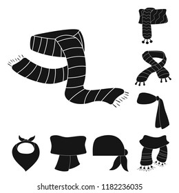 Isolated object of scarf and shawl logo. Set of scarf and accessory stock vector illustration.