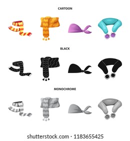 Isolated object of scarf and shawl logo. Collection of scarf and accessory stock vector illustration.