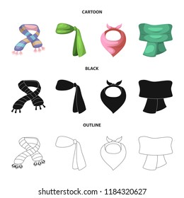 Isolated object of scarf and shawl logo. Set of scarf and accessory vector icon for stock.