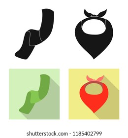 Isolated object of scarf and shawl logo. Collection of scarf and accessory stock symbol for web.