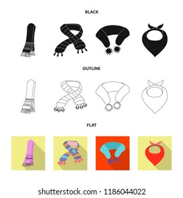 Isolated object of scarf and shawl logo. Set of scarf and accessory stock symbol for web.