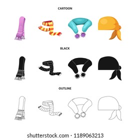 Isolated object of scarf and shawl logo. Collection of scarf and accessory stock symbol for web.