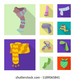Isolated object of scarf and shawl logo. Collection of scarf and accessory vector icon for stock.