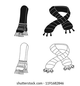 Isolated object of scarf and shawl logo. Collection of scarf and accessory vector icon for stock.