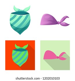 Isolated object of scarf and shawl logo. Collection of scarf and accessory stock symbol for web.