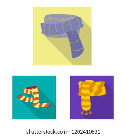 Isolated object of scarf and shawl logo. Set of scarf and accessory stock vector illustration.