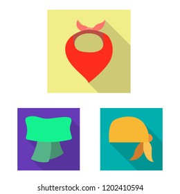 Isolated object of scarf and shawl logo. Set of scarf and accessory stock symbol for web.