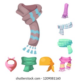 Isolated object of scarf and shawl logo. Set of scarf and accessory vector icon for stock.