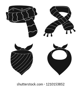 Isolated object of scarf and shawl logo. Collection of scarf and accessory vector icon for stock.