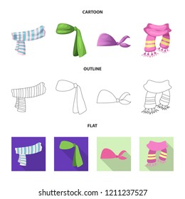 Isolated object of scarf and shawl logo. Collection of scarf and accessory stock vector illustration.