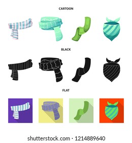 Isolated object of scarf and shawl logo. Set of scarf and accessory stock symbol for web.