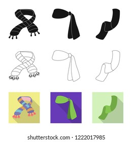 Isolated object of scarf and shawl logo. Set of scarf and accessory stock vector illustration.