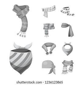 Isolated object of scarf and shawl logo. Collection of scarf and accessory vector icon for stock.