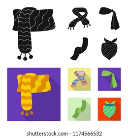 Isolated object of scarf and shawl sign. Collection of scarf and accessory stock symbol for web.