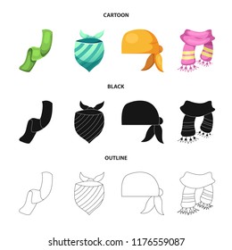 Isolated object of scarf and shawl sign. Set of scarf and accessory stock vector illustration.