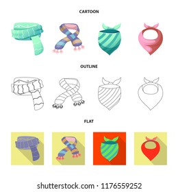 Isolated object of scarf and shawl sign. Collection of scarf and accessory vector icon for stock.