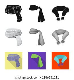 Isolated object of scarf and shawl sign. Collection of scarf and accessory stock vector illustration.
