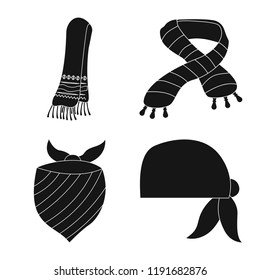 Isolated object of scarf and shawl sign. Set of scarf and accessory vector icon for stock.