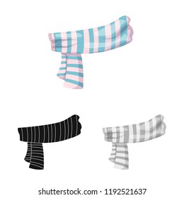 Isolated object of scarf and shawl sign. Collection of scarf and accessory stock symbol for web.