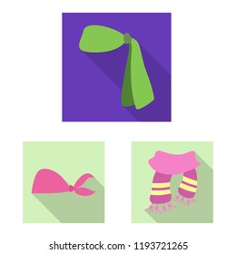 Isolated object of scarf and shawl sign. Collection of scarf and accessory vector icon for stock.