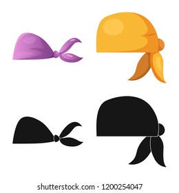 Isolated object of scarf and shawl sign. Collection of scarf and accessory stock symbol for web.