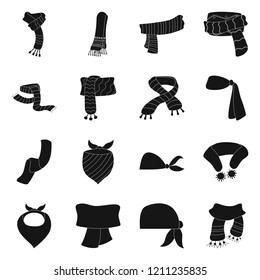 Isolated object of scarf and shawl sign. Collection of scarf and accessory stock vector illustration.