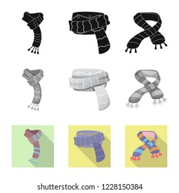 Isolated object of scarf and shawl sign. Collection of scarf and accessory vector icon for stock.