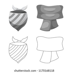 Isolated object of scarf and shawl symbol. Set of scarf and accessory vector icon for stock.