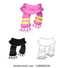 Isolated object of scarf and shawl symbol. Collection of scarf and accessory vector icon for stock.