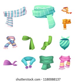 Isolated object of scarf and shawl symbol. Set of scarf and accessory stock vector illustration.