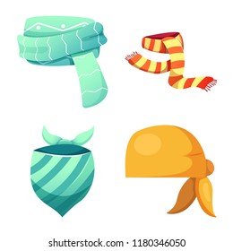 Isolated object of scarf and shawl symbol. Collection of scarf and accessory stock vector illustration.