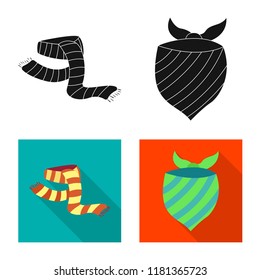 Isolated object of scarf and shawl symbol. Set of scarf and accessory vector icon for stock.
