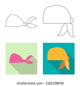 Isolated object of scarf and shawl symbol. Collection of scarf and accessory stock vector illustration.