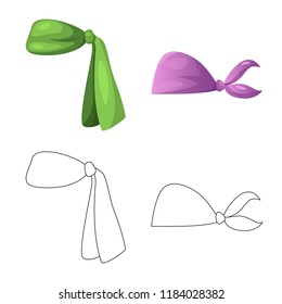 Isolated object of scarf and shawl symbol. Collection of scarf and accessory stock symbol for web.