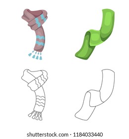 Isolated object of scarf and shawl symbol. Collection of scarf and accessory vector icon for stock.