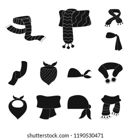 Isolated object of scarf and shawl symbol. Collection of scarf and accessory vector icon for stock.