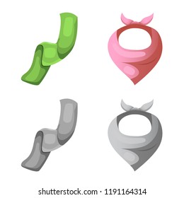 Isolated object of scarf and shawl symbol. Collection of scarf and accessory vector icon for stock.