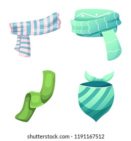 Isolated object of scarf and shawl symbol. Set of scarf and accessory vector icon for stock.