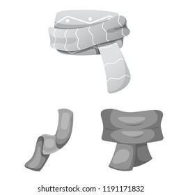 Isolated object of scarf and shawl symbol. Collection of scarf and accessory vector icon for stock.