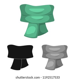 Isolated object of scarf and shawl symbol. Set of scarf and accessory stock symbol for web.