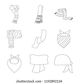 Isolated object of scarf and shawl symbol. Set of scarf and accessory vector icon for stock.