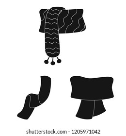 Isolated object of scarf and shawl symbol. Set of scarf and accessory vector icon for stock.