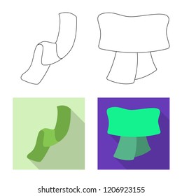 Isolated object of scarf and shawl symbol. Set of scarf and accessory vector icon for stock.
