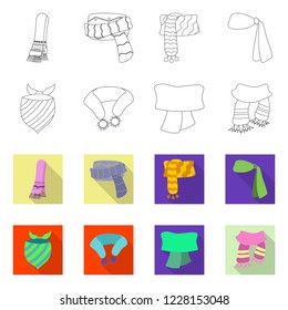Isolated object of scarf and shawl symbol. Set of scarf and accessory stock vector illustration.