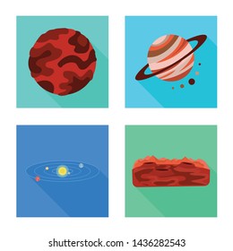 Isolated object of science and cosmic icon. Collection of science and technology stock symbol for web.