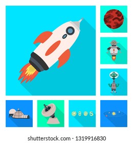 Isolated object of science and cosmic  logo. Collection of science and technology  stock symbol for web.